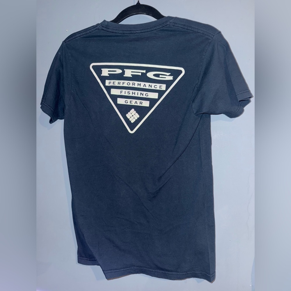 Columbia PFG Unisex Dark Blue Short Sleeve Tee, small